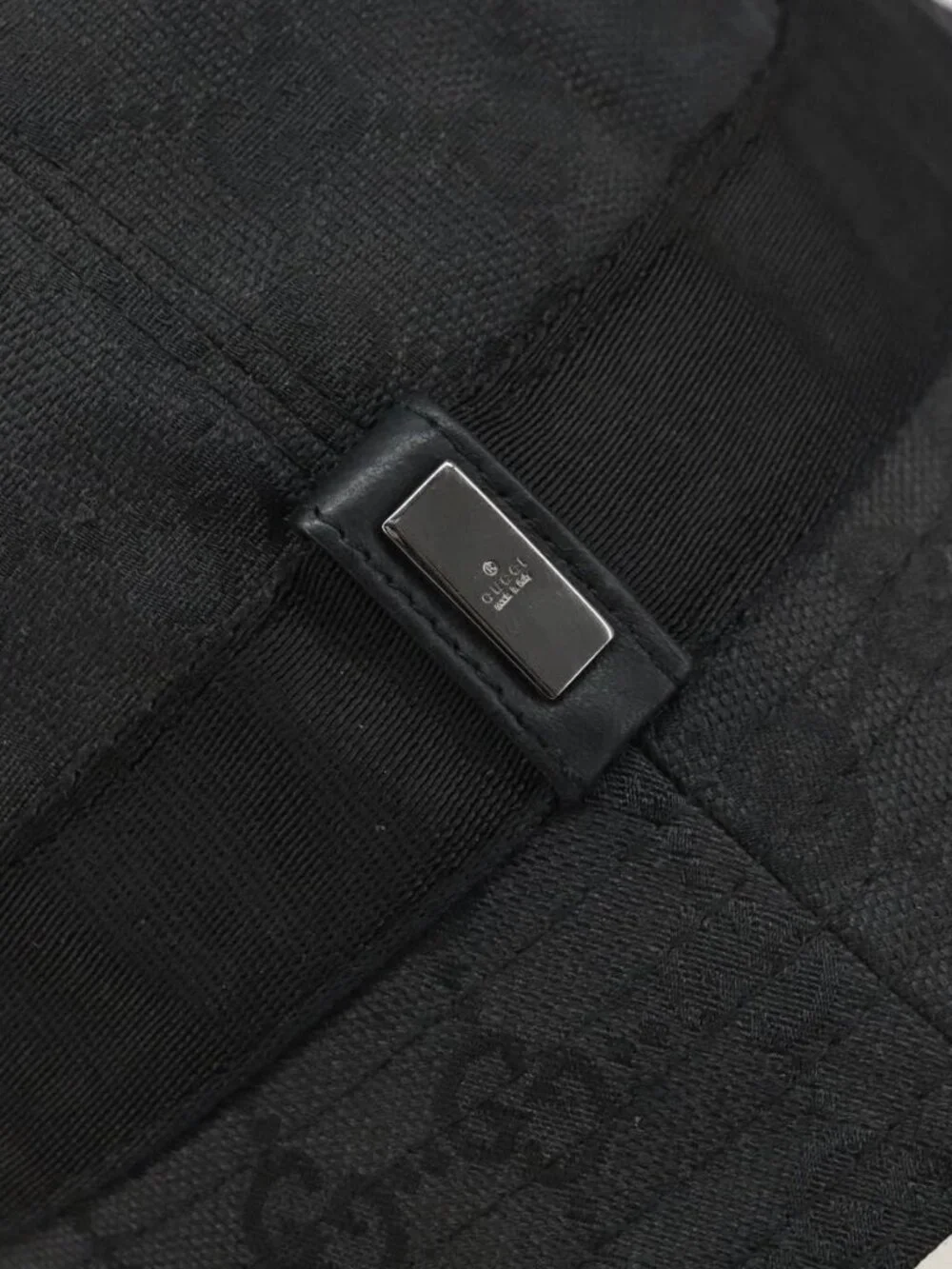GUCCI GG Canvas Bucket Hat L Black Auth hk3506
